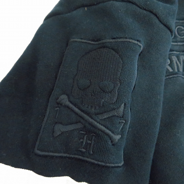 実際に弊社で買取させて頂いたHYDROGEN/ハイドロゲン ロゴ/スカル刺繍 ダメージ加工 スウェットジップパーカー/Sの画像 6枚目