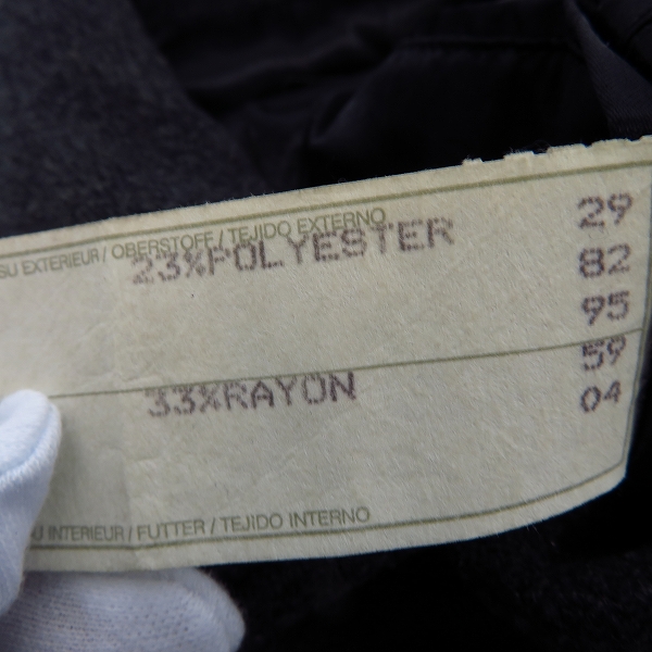 実際に弊社で買取させて頂いたGIORGIO ARMANI/ジョルジオ・アルマーニ メルトン ウールロングコート/48の画像 4枚目