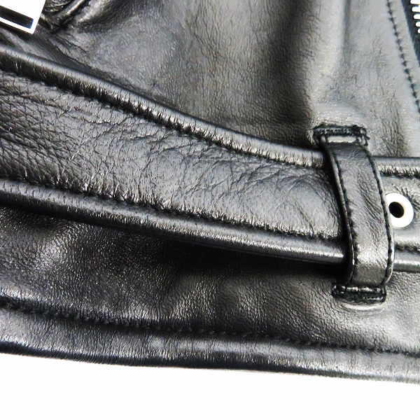 実際に弊社で買取させて頂いたLITHIUM HOMME/リチウムオム ラムレザー ダブルライダースジャケット LH22-0226 44の画像 6枚目