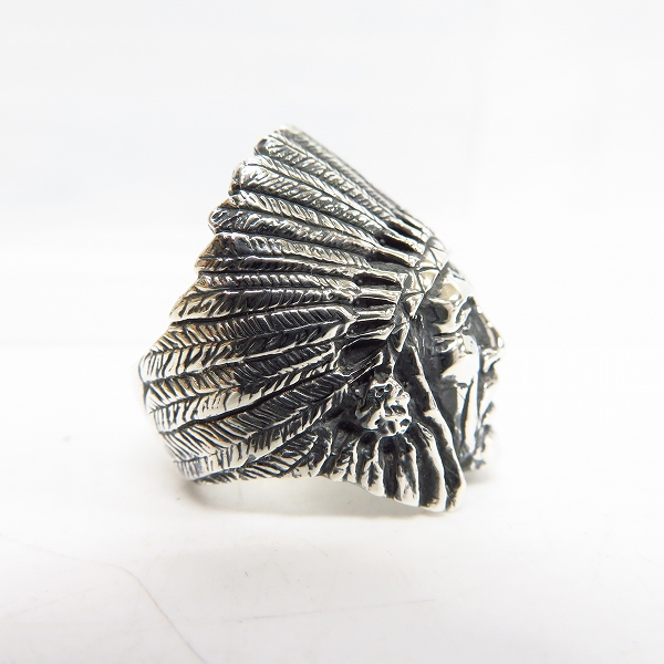 実際に弊社で買取させて頂いた【ギャラ付】CRAZY PIG/クレイジーピッグ INDIAN CHIEF/インディアンチーフ リング #134/18号の画像 4枚目