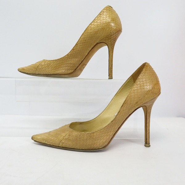 実際に弊社で買取させて頂いたJIMMY CHOO/ジミーチュウ レザー型押し ピンヒールシューズ 36の画像 3枚目