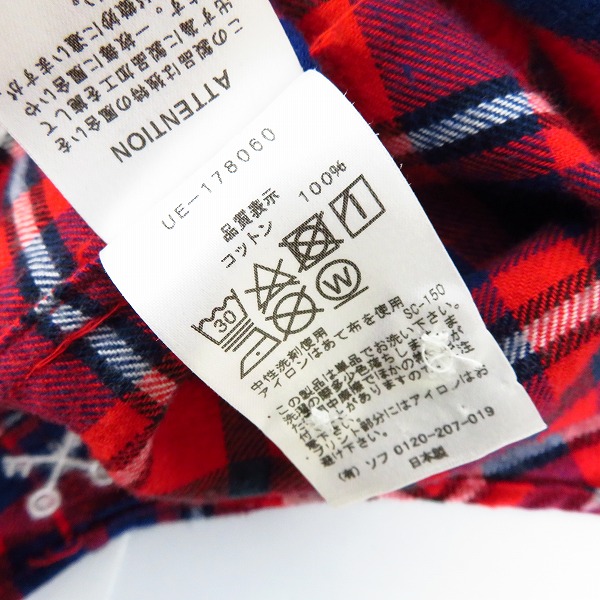 実際に弊社で買取させて頂いたuniform experiment/ユニフォームエクスペリメント ボタンダウン チェックシャツ 星 スター レッド/4の画像 3枚目