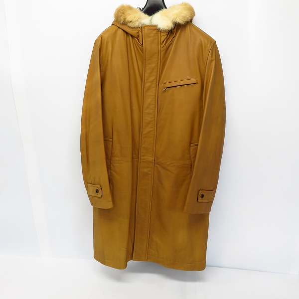 実際に弊社で買取させて頂いたBURBERRY BLACK LABEL/バーバリー ブラックレーベル レザーファーコート BMP28-533-43 Mの画像 0枚目