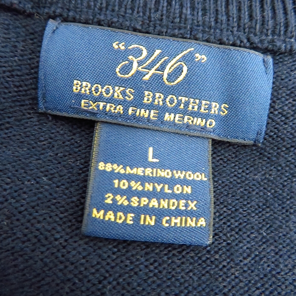 実際に弊社で買取させて頂いたBROOKS BROTHERS/ブルックスブラザーズ 346 ウール Vネックニット/Lの画像 2枚目