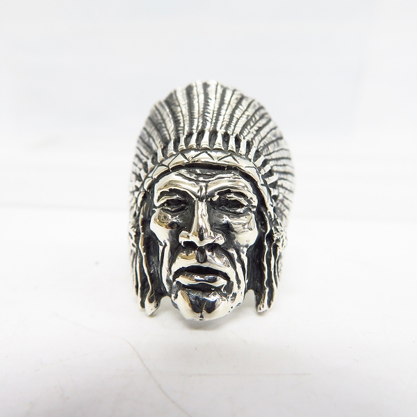 実際に弊社で買取させて頂いた【ギャラ付】CRAZY PIG/クレイジーピッグ INDIAN CHIEF/インディアンチーフ リング #134/18号の画像 1枚目