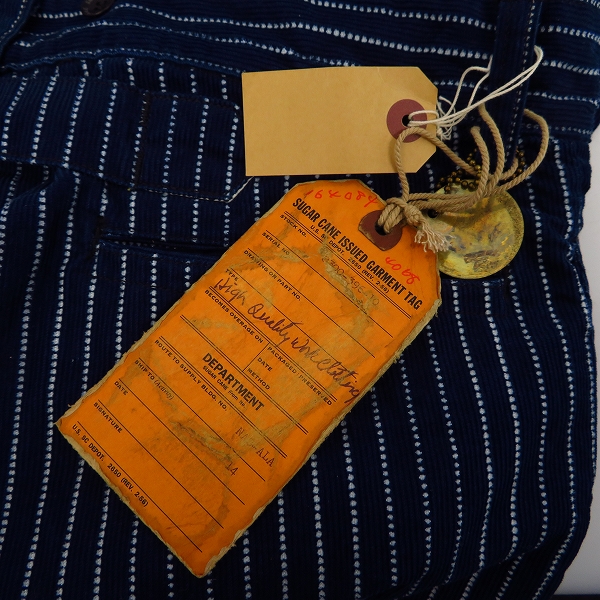 実際に弊社で買取させて頂いた【未使用】SUGAR CANE/シュガーケーン ウォバッシュストライプワークパンツ/32の画像 7枚目