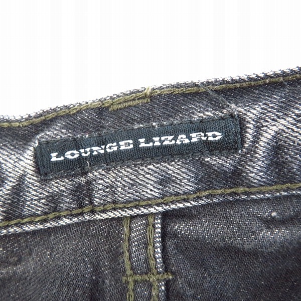実際に弊社で買取させて頂いたLOUNGE LIZARD/ラウンジリザード ダメージ加工 スリム ブラックデニムパンツ/2の画像 3枚目