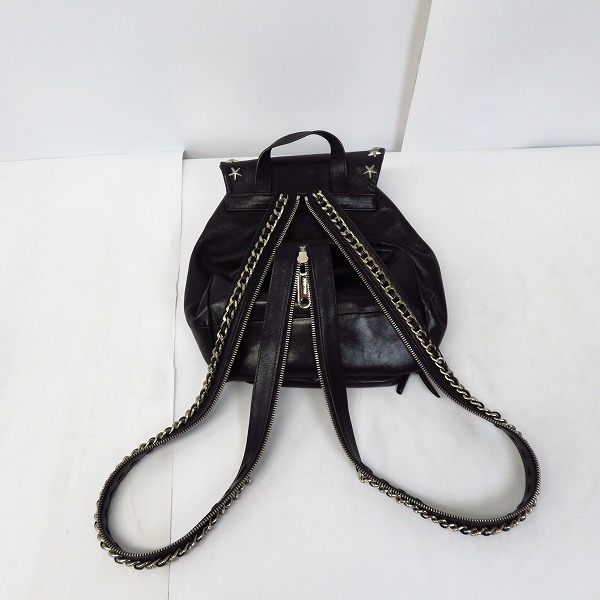 実際に弊社で買取させて頂いたJIMMY CHOO/ジミーチュウ スタッズ レザー チェーン リュック/バックパックの画像 5枚目