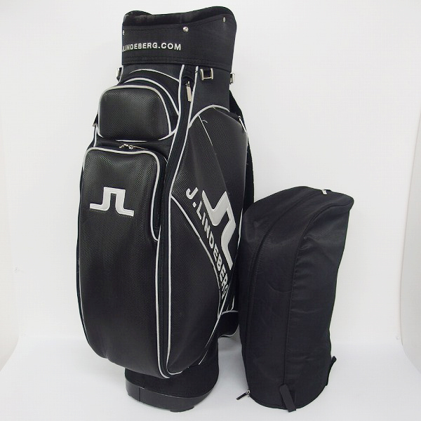 実際に弊社で買取させて頂いたJ.LINDEBERG/ジェイリンドバーグ 8分割 キャディバッグ ブラックの画像 1枚目