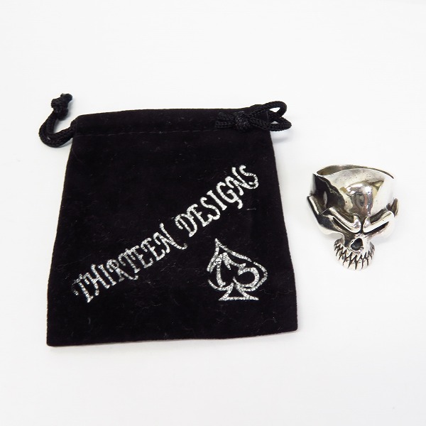 実際に弊社で買取させて頂いたTHIRTEEN DESIGNS/サーティーンデザインズ MIDDLE MAD SKULL RING/ミドル マッド スカル リング 23号の画像 9枚目