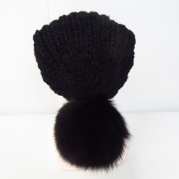 実際に弊社で買取させて頂いたIFSIXWASNINE/イフシックスワズナイン ファーボンボン付ニット帽の画像 3枚目