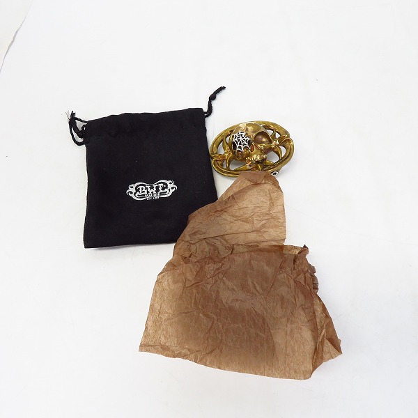 実際に弊社で買取させて頂いたBill Wall Leather/ビルウォールレザー BWL スカル ベルトバックル 蜘蛛の巣の画像 7枚目