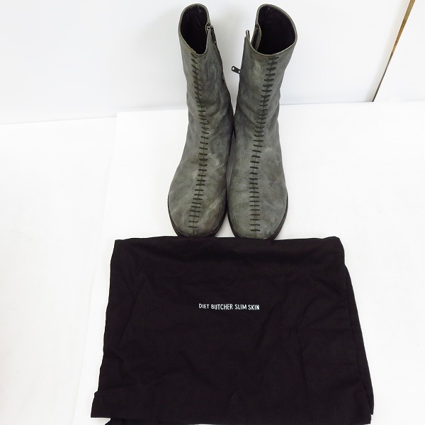 実際に弊社で買取させて頂いたDIET BUTCHER SLIM SKIN/ダイエットブッチャースリムスキン サイドジップレザーブーツ/3の画像 8枚目