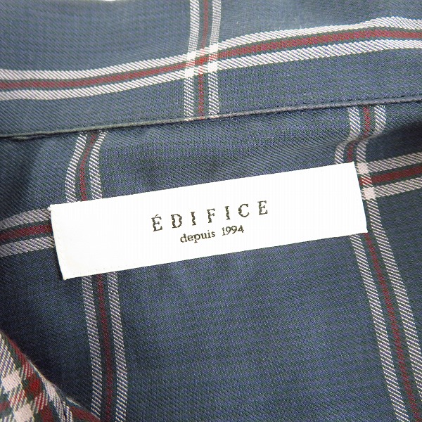 実際に弊社で買取させて頂いたEDIFICE/エディフィス チェック柄 半袖シャツ/Lの画像 2枚目