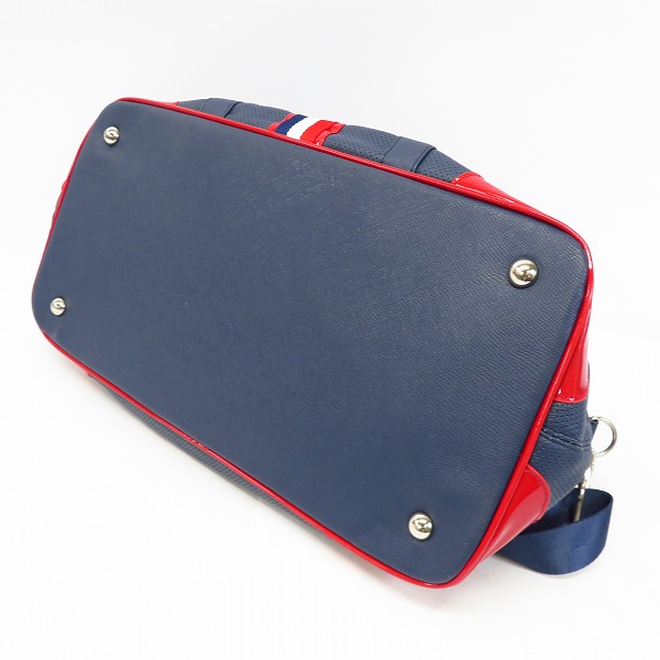 実際に弊社で買取させて頂いたLe coq sportif/ルコックスポルティフ シューズインショルダーストラップ付ボストンバッグ ネイビー×レッド/QQ2158の画像 2枚目