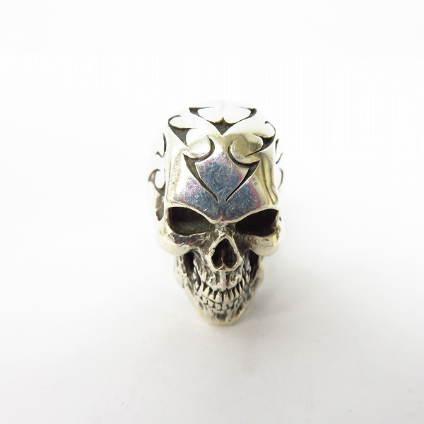 実際に弊社で買取させて頂いた【ギャラ付】CRAZY PIG/クレイジーピッグ トライバルスカルリング 15.5号 の画像 1枚目