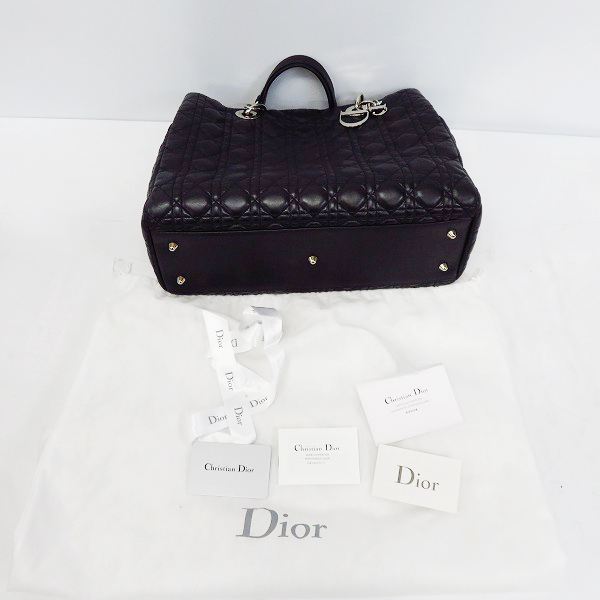 実際に弊社で買取させて頂いたChristian Dior/クリスチャンディオール カナージュ レザー ハンドバックの画像 9枚目