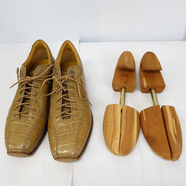 実際に弊社で買取させて頂いたGIORGIO ARMANI/ジョルジオアルマーニ クロコ型押しシューズ/40の画像 7枚目