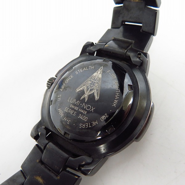 実際に弊社で買取させて頂いた【動作未確認】LUMINOX/ルミノックス NIGHT HAWK/ナイトホーク 3400シリーズ F-117の画像 3枚目