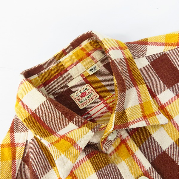 実際に弊社で買取させて頂いたSUGAR CANE/シュガーケーン チェックネルシャツ M の画像 5枚目