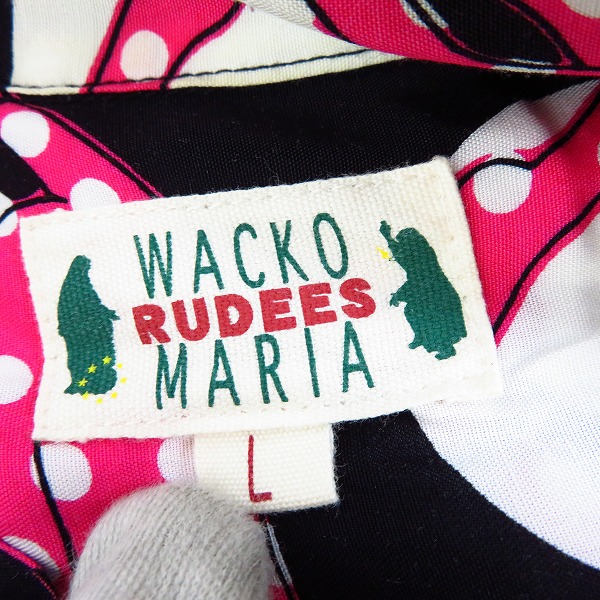 ワコマリア WACKO MARIA ピンク ロゴ刺繍 WACKO MARIA ワコマリア 19AW ZIGZAG MOHAIR KNIT CARDIGAN