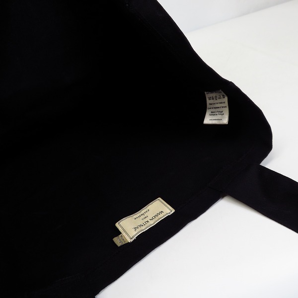 実際に弊社で買取させて頂いたMAISON KITSUNE/メゾンキツネ ロゴプリント オールブラックトートバッグの画像 3枚目