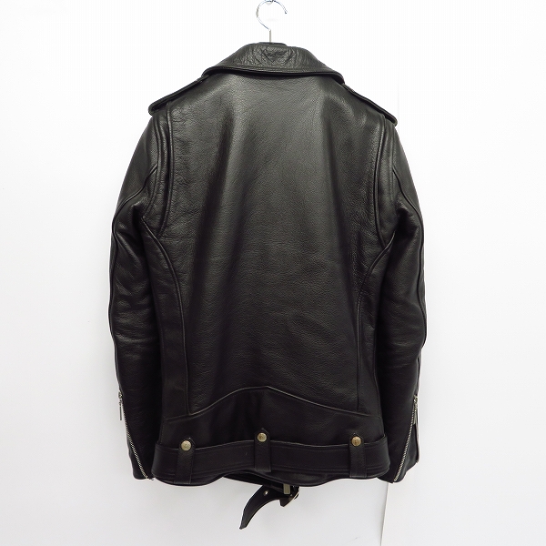 実際に弊社で買取させて頂いたBACK BONE/バックボーン カウレザー ダブルライダースジャケット BB09FW-LB01/Sの画像 1枚目