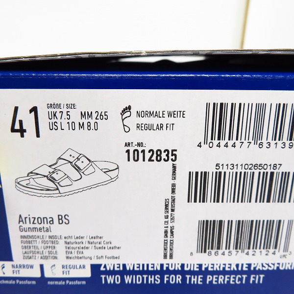 実際に弊社で買取させて頂いたBIRKENSTOCK/ビルケンシュトック 19SS ARIZONA SBF/アリゾナ サンダル 1012835/26.5の画像 7枚目