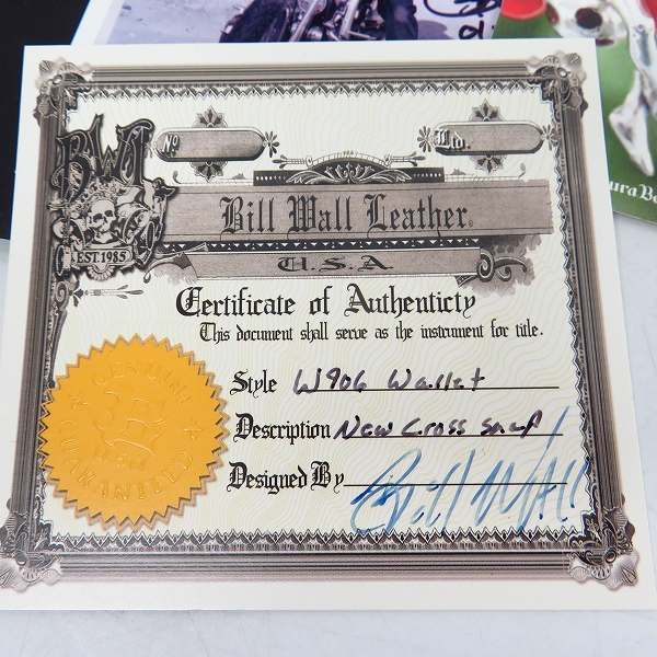 実際に弊社で買取させて頂いた【証明書】BWL/ビルウォールレザー ラージカレンシーウォレット W906の画像 8枚目