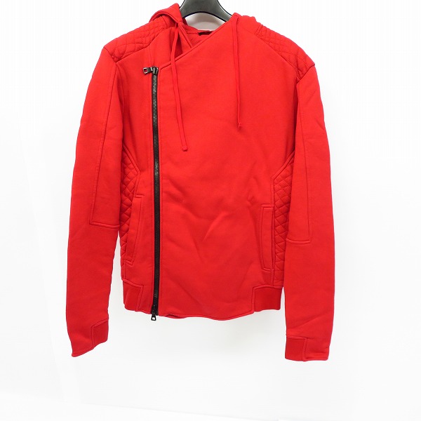 実際に弊社で買取させて頂いた【JPタグ】BALMAIN/バルマン ライダース ジップアップ パーカー/フーディー J636 B928/XS