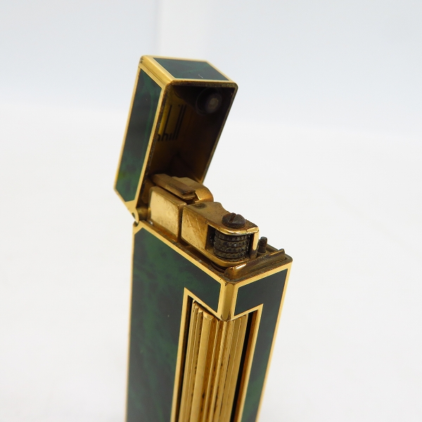 実際に弊社で買取させて頂いたdunhill/ダンヒル ローラーガスライター ゴールド×グリーンの画像 5枚目