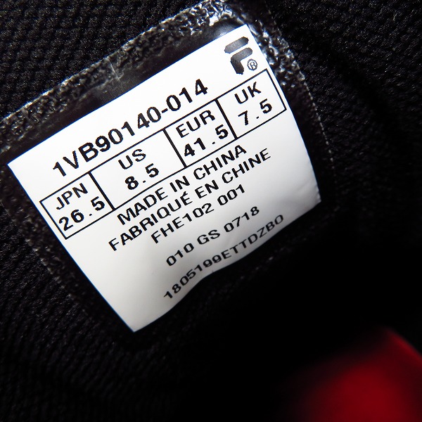 実際に弊社で買取させて頂いたFILA/フィラ MASHBURN MB/ハイカットスニーカー/1VB90140-014/26.5の画像 5枚目