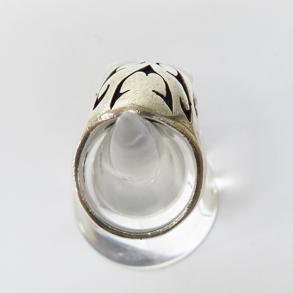 実際に弊社で買取させて頂いた【ギャラ付】CRAZY PIG/クレイジーピッグ トライバルスカルリング 15.5号の画像 4枚目