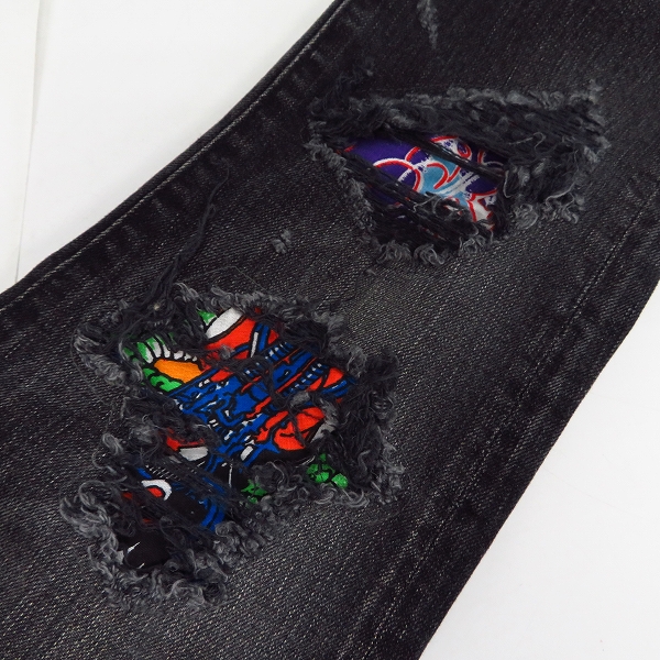 実際に弊社で買取させて頂いたBACK BONE/バックボーン 17AW リメイク加工/小窓/裾ジップ デニムパンツ BB17FW-DP101 Sの画像 8枚目