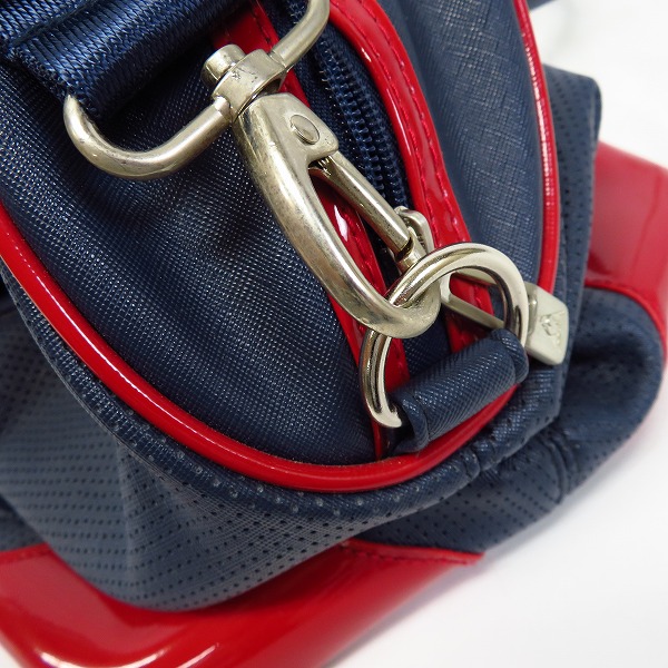 実際に弊社で買取させて頂いたLe coq sportif/ルコックスポルティフ シューズインショルダーストラップ付ボストンバッグ ネイビー×レッド/QQ2158の画像 5枚目