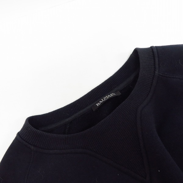 実際に弊社で買取させて頂いたBALMAIN/バルマン フロントロゴ 裏起毛スウェット W8H6279I350/Lの画像 4枚目