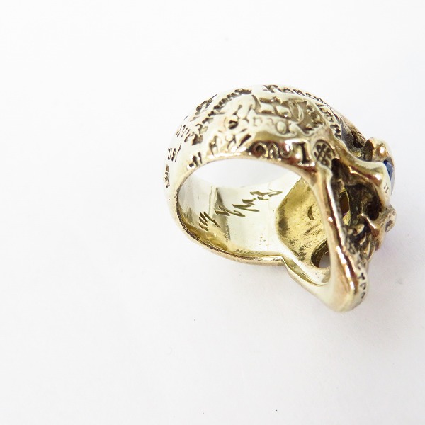 実際に弊社で買取させて頂いたBWL/ビルウォールレザー グラフィティスモールグッドラックスカルリング/サファイア&アメジストwサダー 1号の画像 6枚目