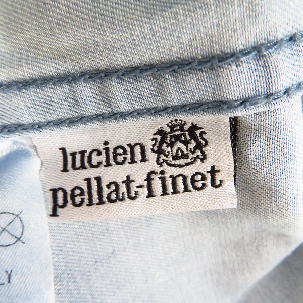 実際に弊社で買取させて頂いたLucien pellat-finet/ルシアンペラフィネ スカル/マリファナ刺繍 バイカラーデニムシャツ/Mの画像 2枚目