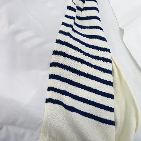 実際に弊社で買取させて頂いたHBNS/HABANOS/ハバノス ボーダーニット切替 長袖 ボタンダウンシャツ/XLの画像 5枚目