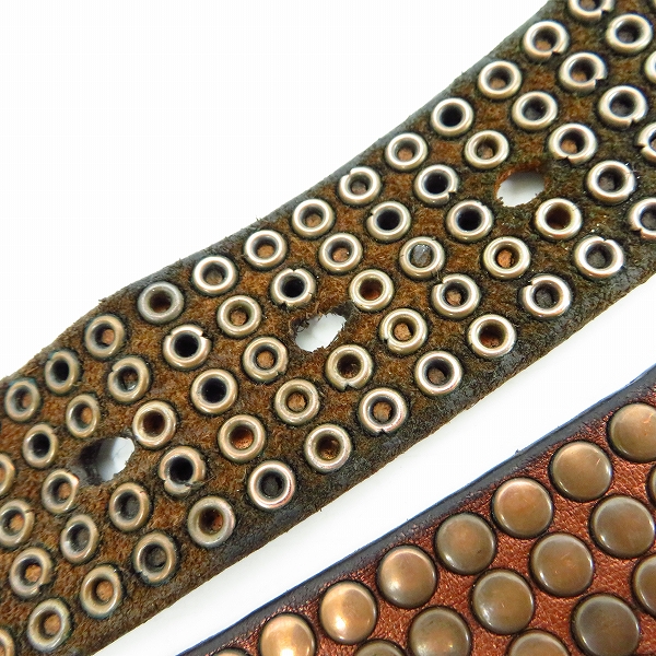 実際に弊社で買取させて頂いたHTC/エイチティーシー スタッズ レザーベルト 85/34の画像 5枚目