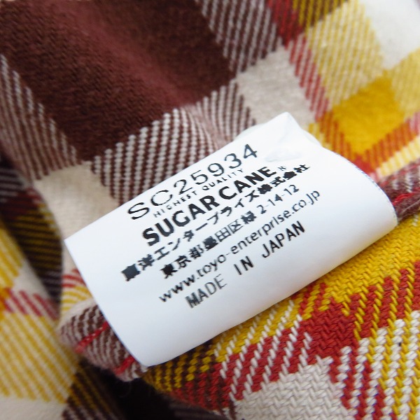 実際に弊社で買取させて頂いたSUGAR CANE/シュガーケーン チェックネルシャツ M の画像 4枚目