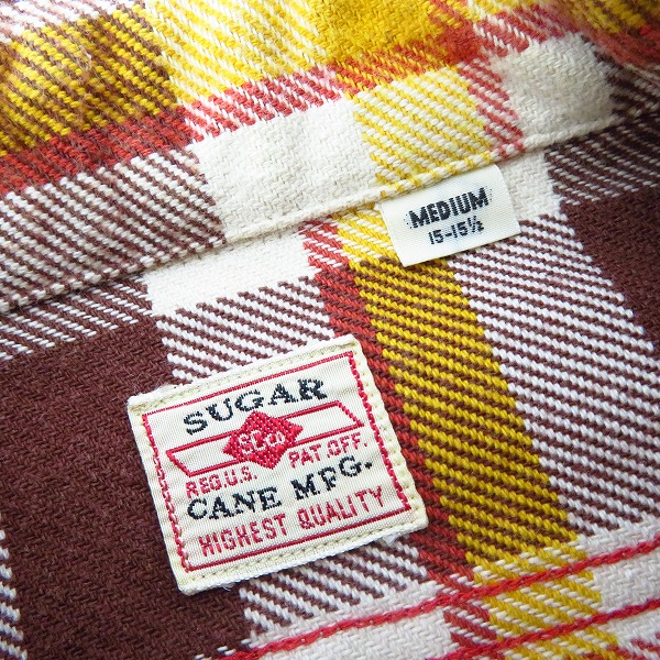 実際に弊社で買取させて頂いたSUGAR CANE/シュガーケーン チェックネルシャツ M の画像 2枚目