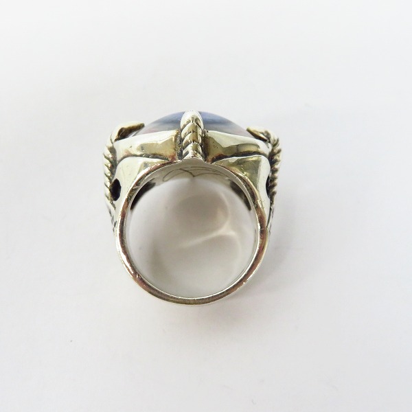 実際に弊社で買取させて頂いた【ギャラ付】CRAZY PIG/クレイジーピッグ フォークロウズアイリング ブルー/キャッツアイ 13.5号の画像 4枚目