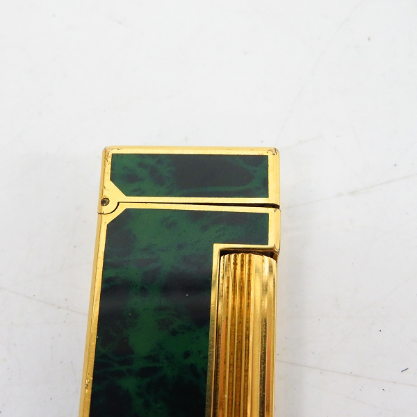実際に弊社で買取させて頂いたdunhill/ダンヒル ローラーガスライター ゴールド×グリーンの画像 6枚目
