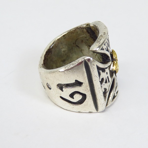 実際に弊社で買取させて頂いたBILL WALL LEATHER/BWL/ビルウォールレザー 18K MALIBU/マリブ クロス リング/9号の画像 3枚目