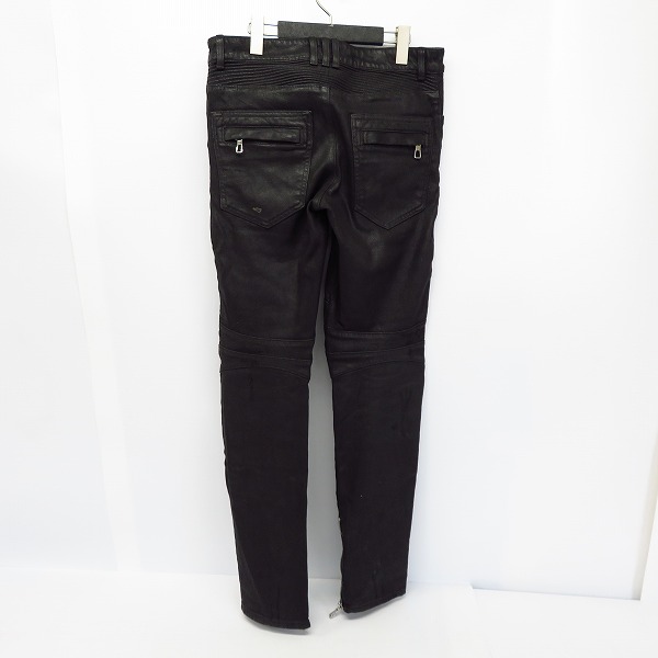 実際に弊社で買取させて頂いたBALMAIN×H&M/バルマン×エイチアンドエム コーティングバイカーデニムパンツ/US30の画像 1枚目