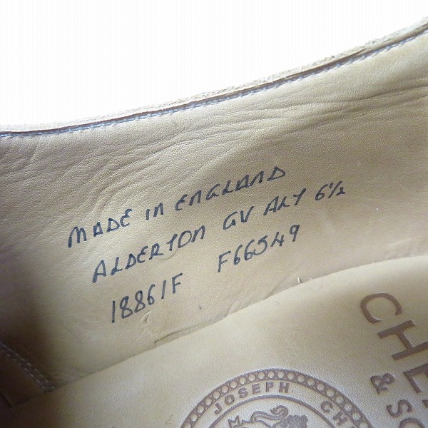 実際に弊社で買取させて頂いたCHEANEY/チーニー ストレートチップ レースアップシューズ ホワイト/6.5の画像 5枚目