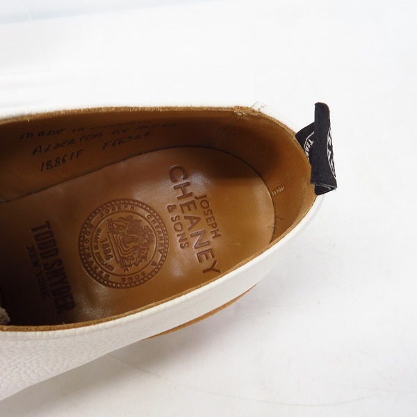 実際に弊社で買取させて頂いたCHEANEY/チーニー ストレートチップ レースアップシューズ ホワイト/6.5の画像 4枚目