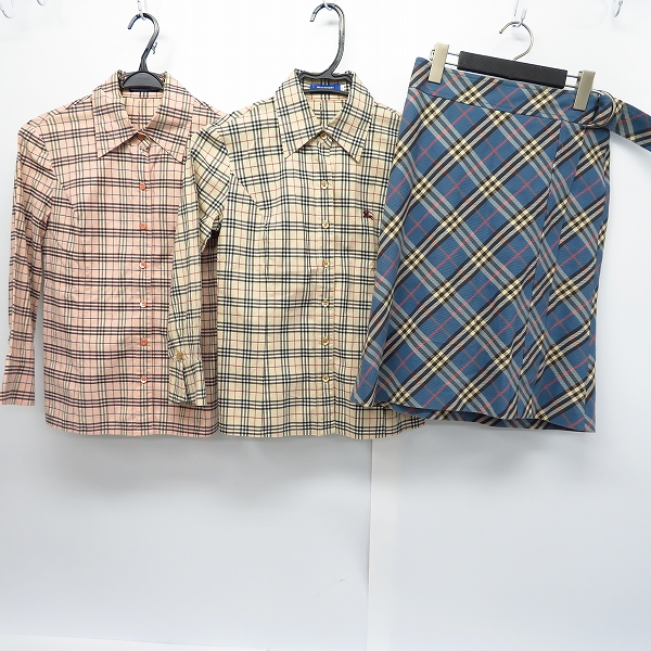 実際に弊社で買取させて頂いたBURBERRY BLUE LABEL/バーバリーブルーレーベル スカート/シャツ 3点セット/38