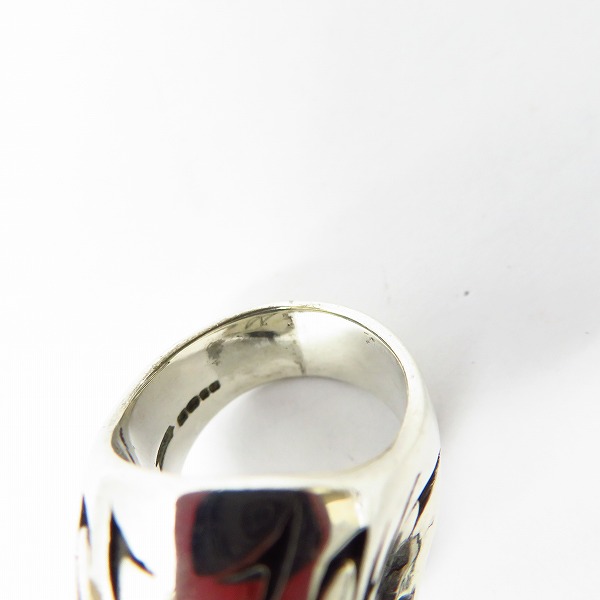 実際に弊社で買取させて頂いた【ギャラ付】CRAZY PIG/クレイジーピッグ トライバルスカルリング 15.5号 の画像 7枚目